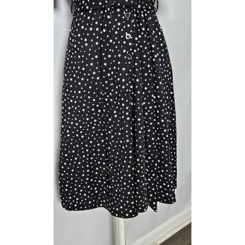 Shelby & Palmer Button Front Short Sleeve Polka-dot Belted Dress Size 6 - Picture 4 of 11